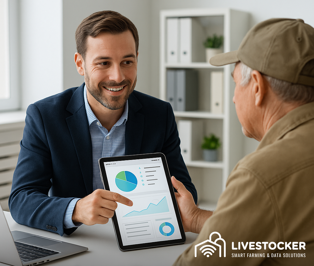 Distributor using smart farming software for livestock management